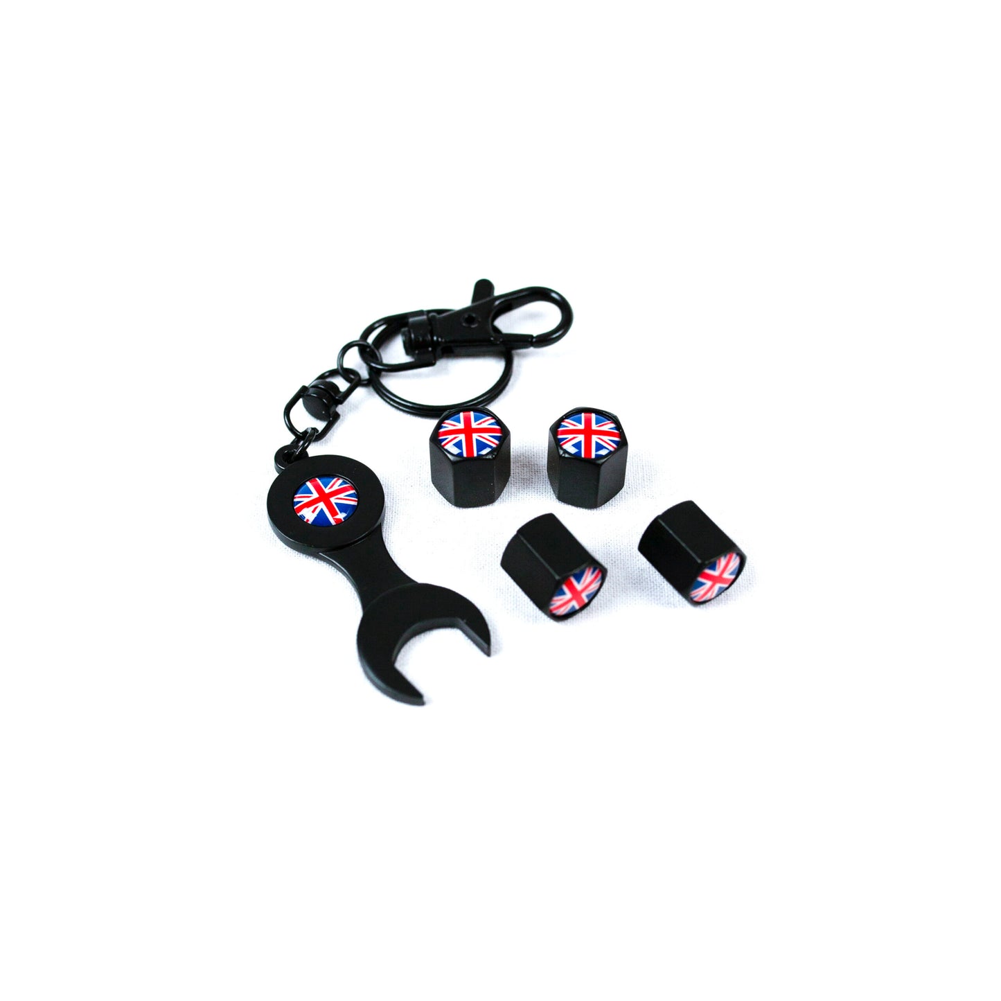 VW - Tyre Dust/Valve Caps - Union Jack - & Keychain