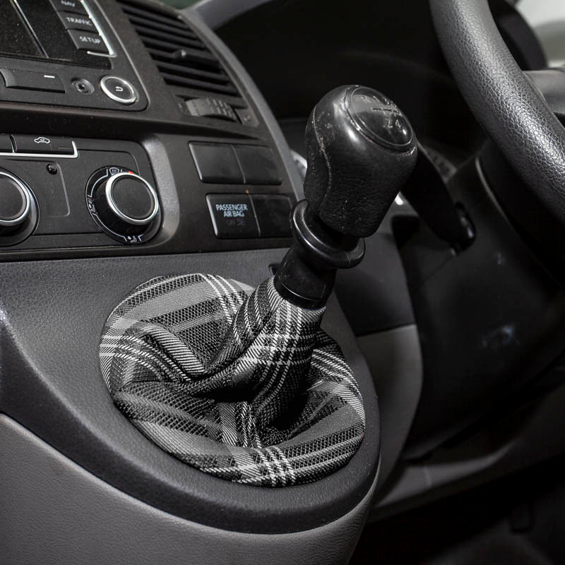 VW Transporter T5 - Gear Stick Gator - Grey Tartan - GTD/GTI Style