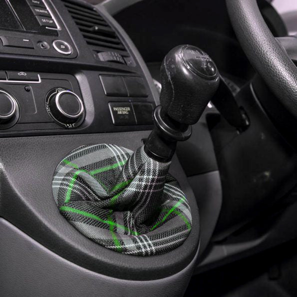 VW Transporter T5 - Gear Stick Gator - Green Tartan - GTi Style
