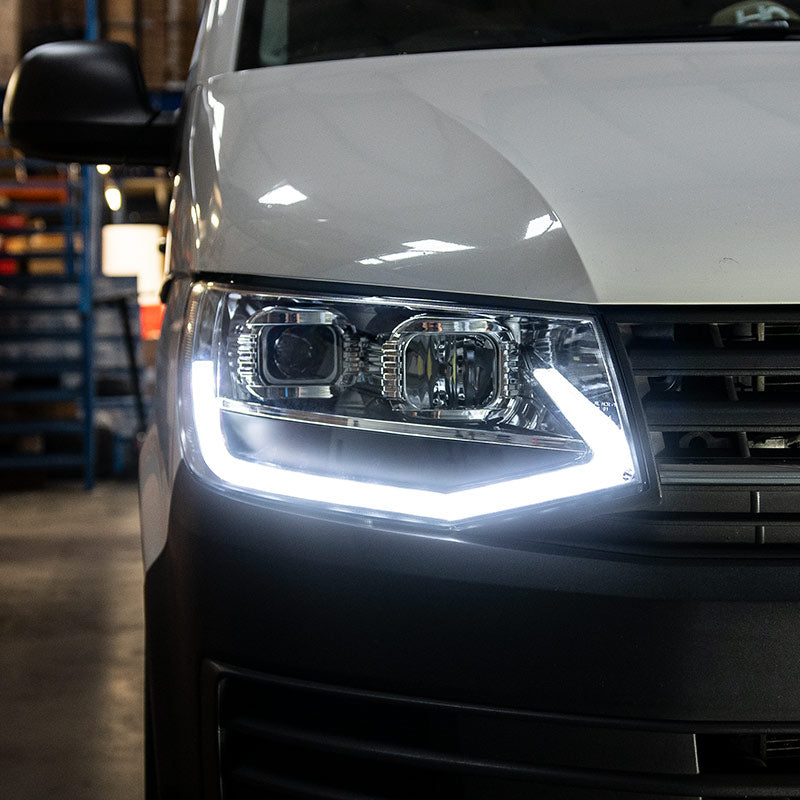 VW Transporter T6 - V3 Headlights - LED DRL - LHD - Chrome