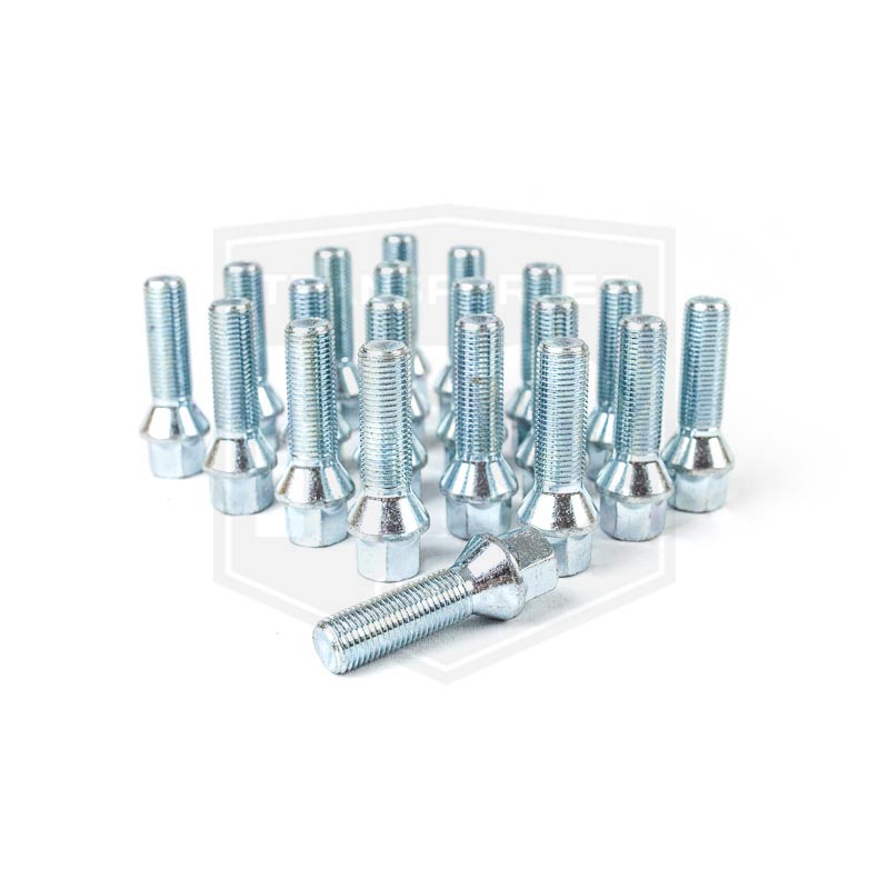 VW Transporter T5/T6 - Bimecc Wheel Bolts - 50mm - M14X1.5 Thread - Tapered Seat - Silver