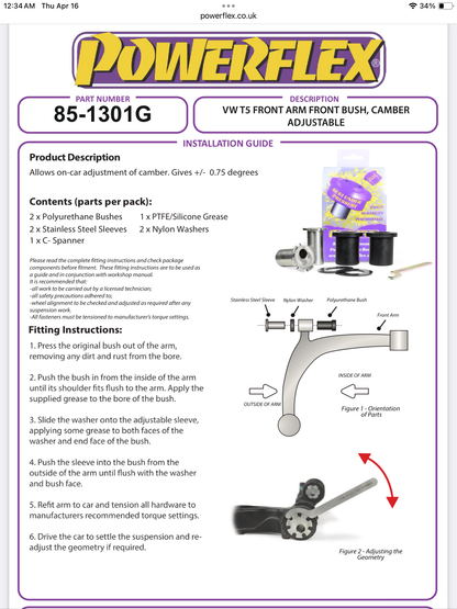 FRONT ARM FRONT BUSH PFF85-1301