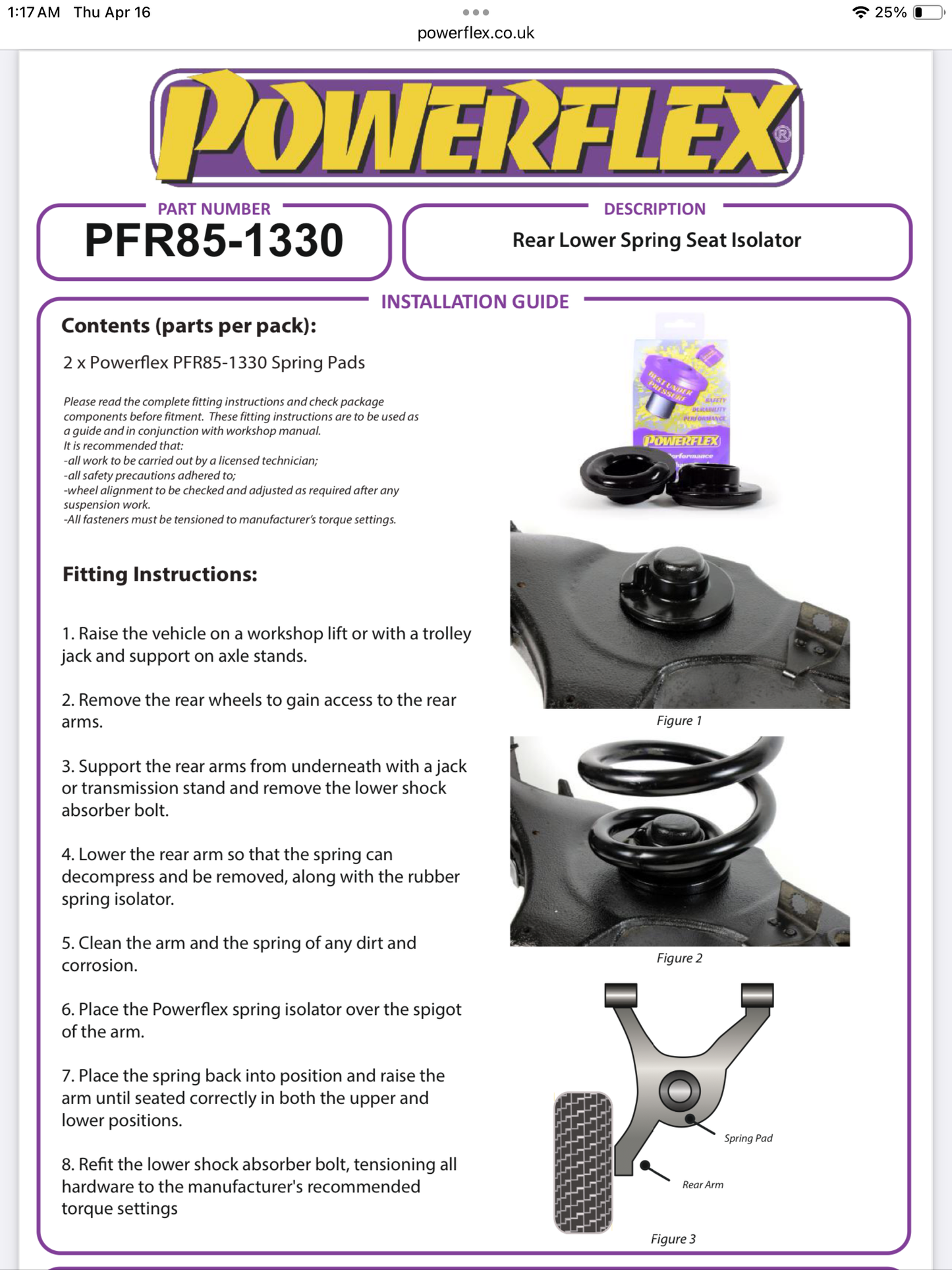 POWERFLEX REAR LOWER SPRING ISOLATOR PFR85-1330 FOR VW T5 TRANSPORTER INC. 4MOTION