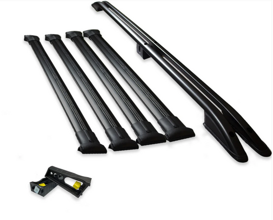 VW Transporter T5/T6 2003+ Short Wheelbase Black Aero Pro 4 Roof Rack set with load stops