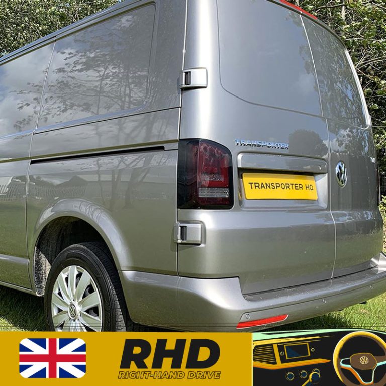 VW Transporter T6 – Rear Lights – Sequential Indicator – LED – RHD – Barn Door – Red Smoke