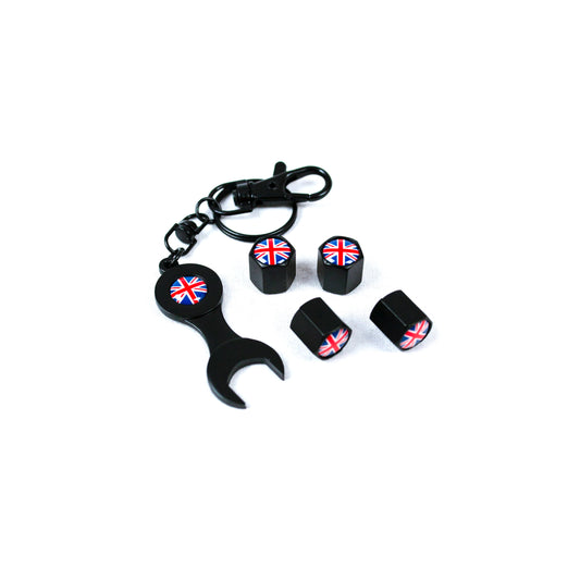 VW - Tyre Dust/Valve Caps - Union Jack - & Keychain