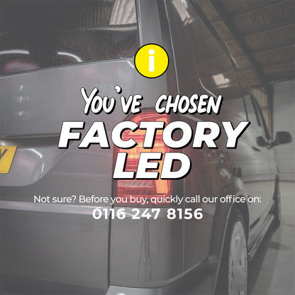 VW Transporter T6.1 - Rear Lights - Sequential Indicator - LED - RHD - Tailgate - Red Smoke